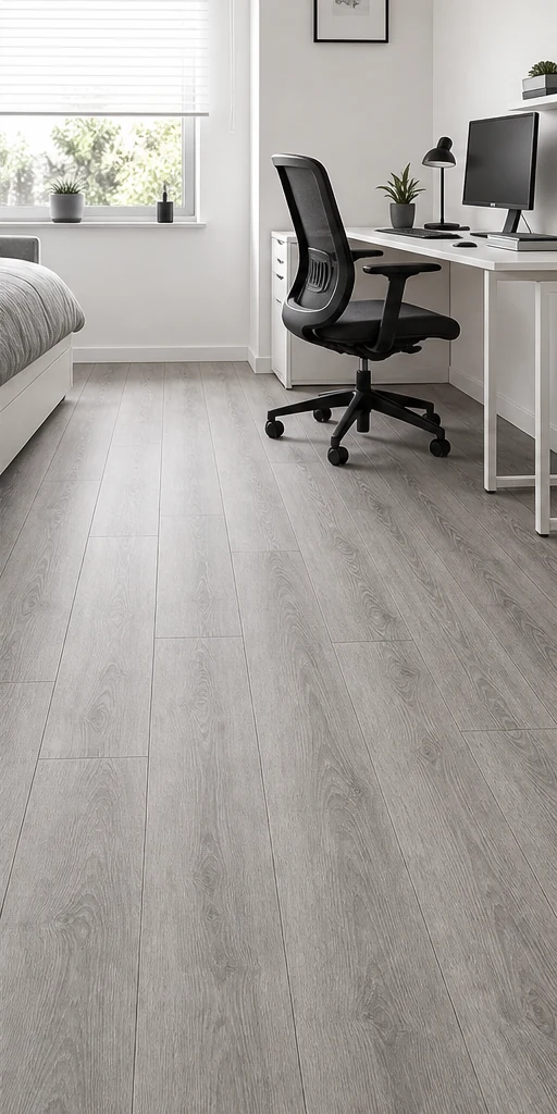 Nordic Grey Oak AC5 Laminate fitted in a room